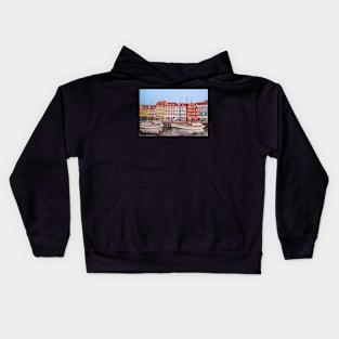 Nyhavn Copenhagen acrylic Art Kids Hoodie